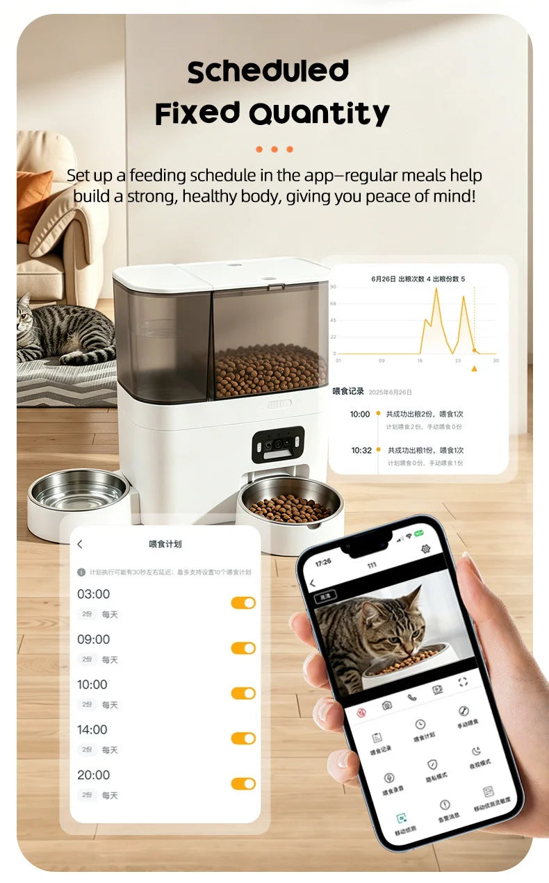 WiFi Automatic Pet Feeder with Camera – Smart Food & Water Dispenser