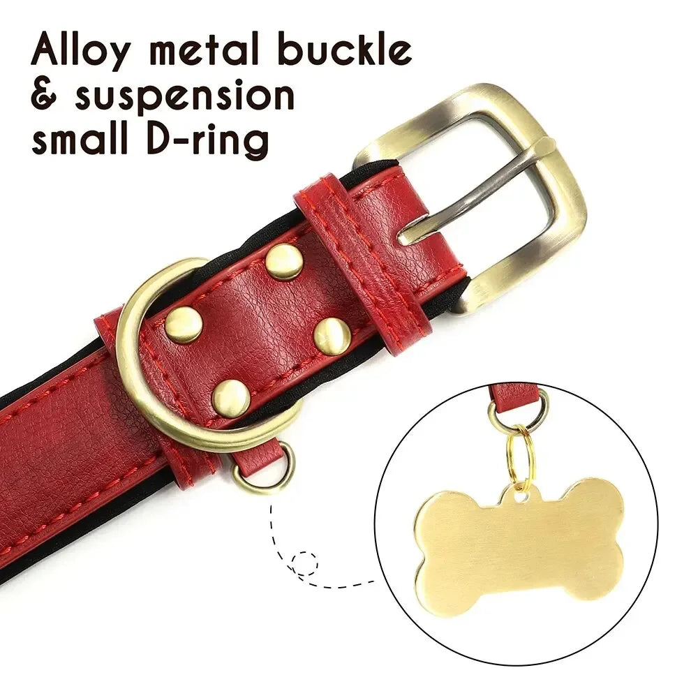 Personalized Leather ID Collar for Dogs – Free Engraving