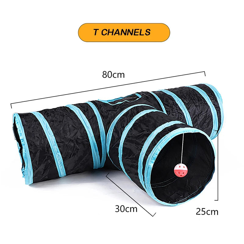 Foldable Cat Play Tunnel – Breathable Interactive Cat Toy