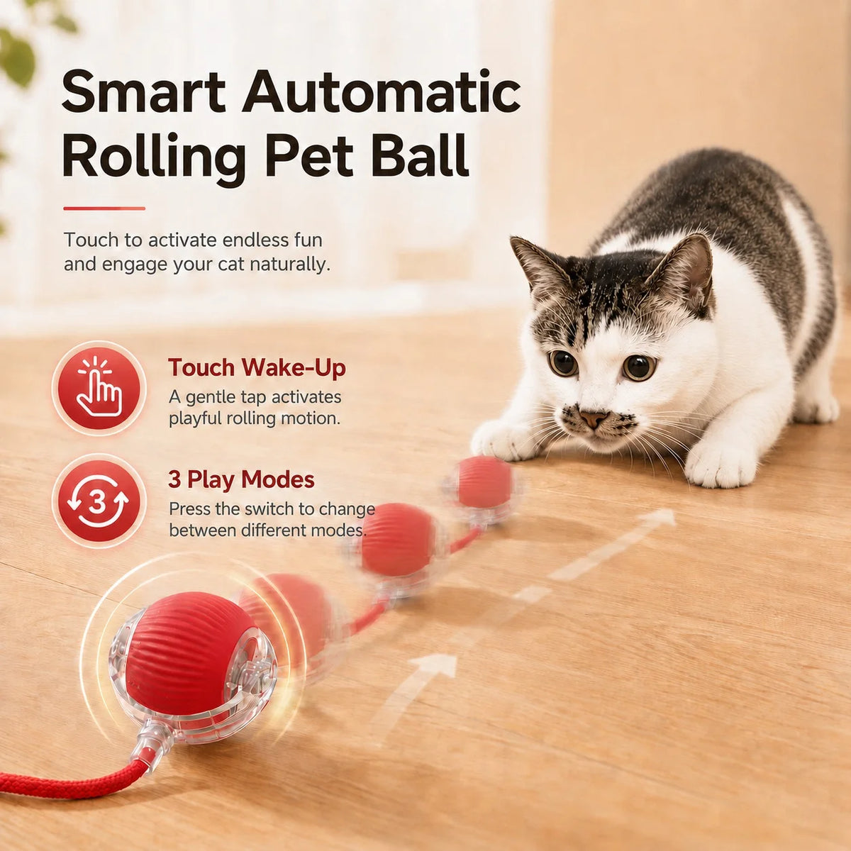 Automatic Rolling Ball Cat Toy - close-up of rechargeable charging port