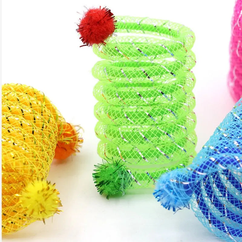 Elastic Spring Cat Toy - close-up of bite-resistant wool ball