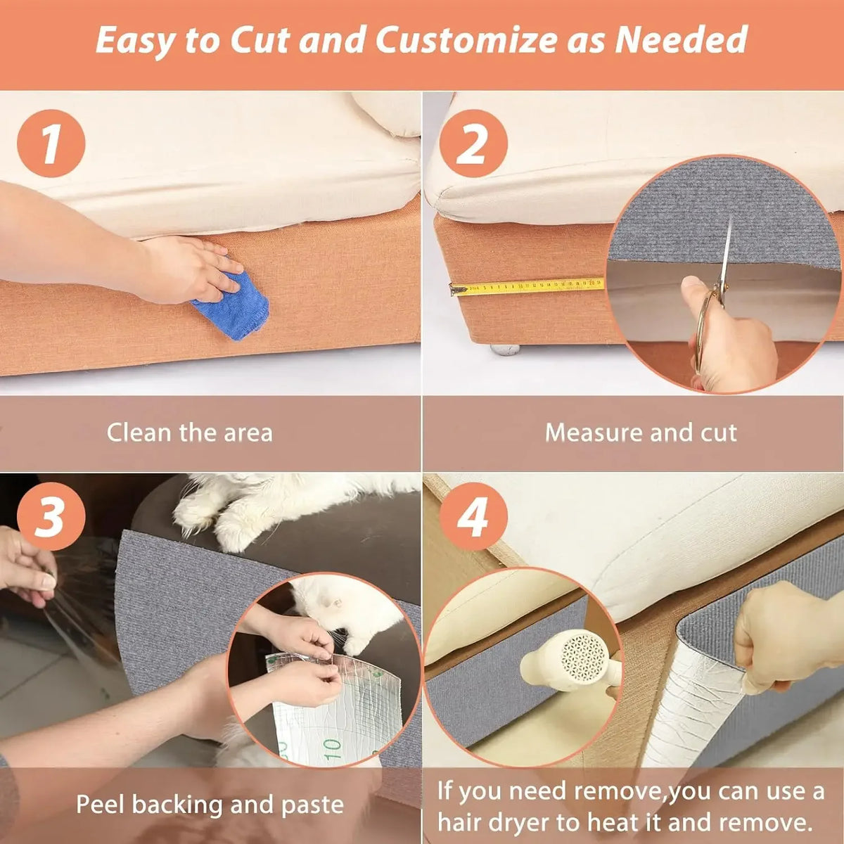 Self-Adhesive Cat Scratching Mat - product detail view