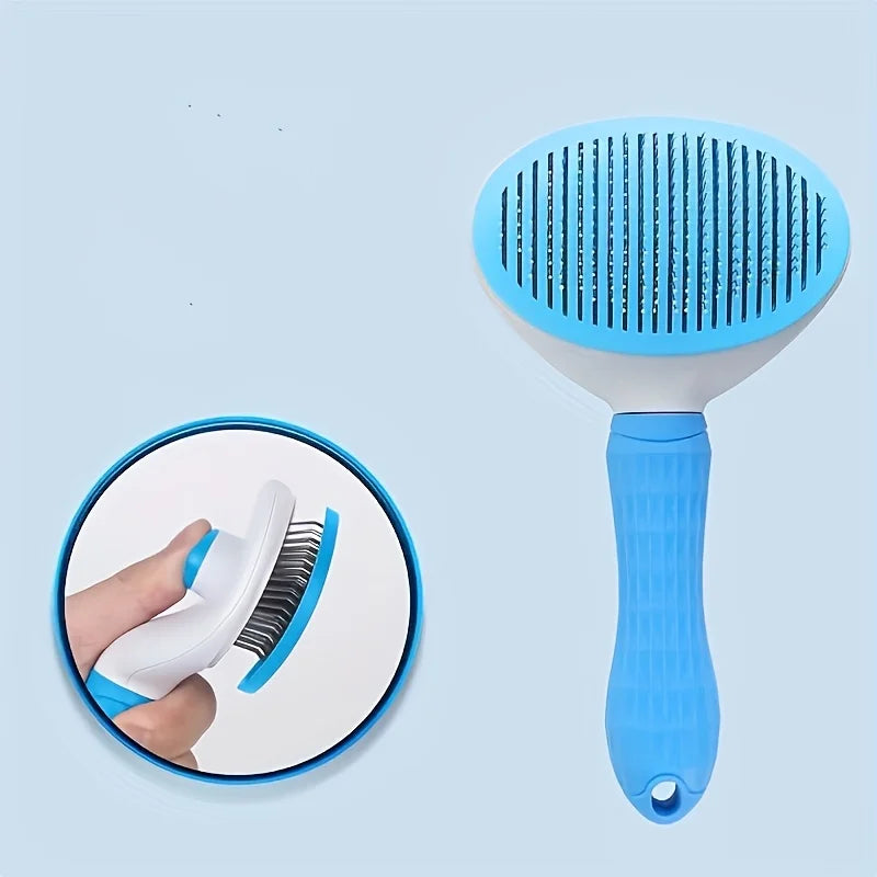 One-Button Self-Cleaning Grooming Brush for Dogs & Cats