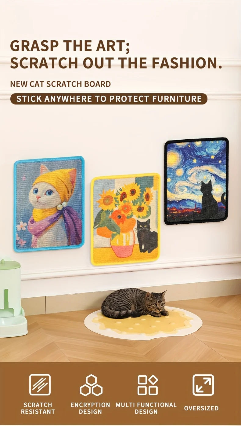 Wall-Mounted Cat Scratching Mat - product detail view
