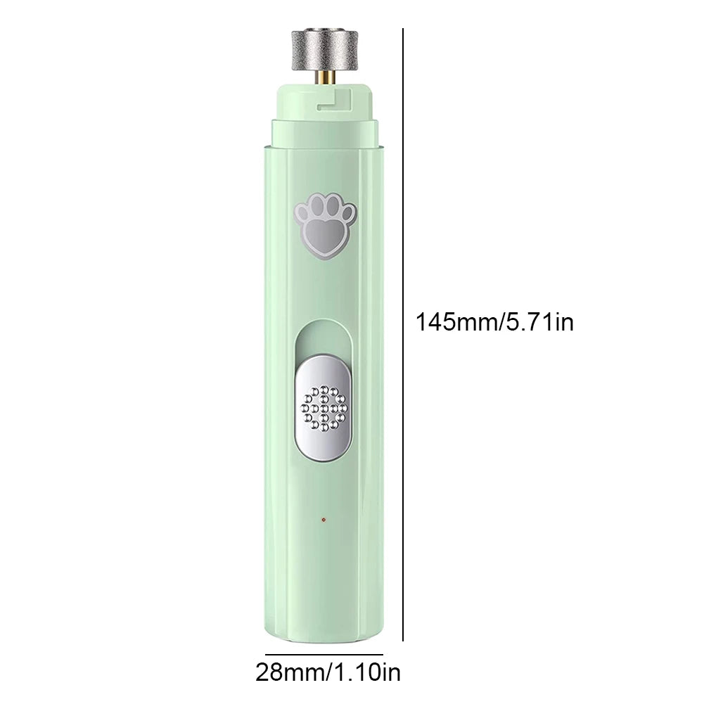 Electric Pet Nail Grinder with LED Light – USB Rechargeable