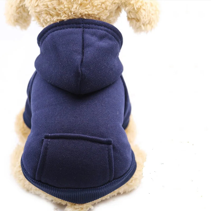 Cotton Hoodie & Overalls Set for Dogs - dog wearing cozy hoodie and overalls set