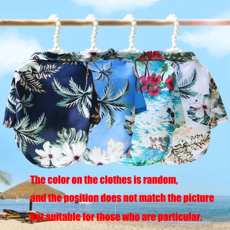 Hawaiian Print Dog Shirt - close-up of Hawaiian print pattern