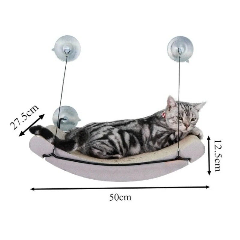 Curved Window Hammock Bed for Cats - product detail view
