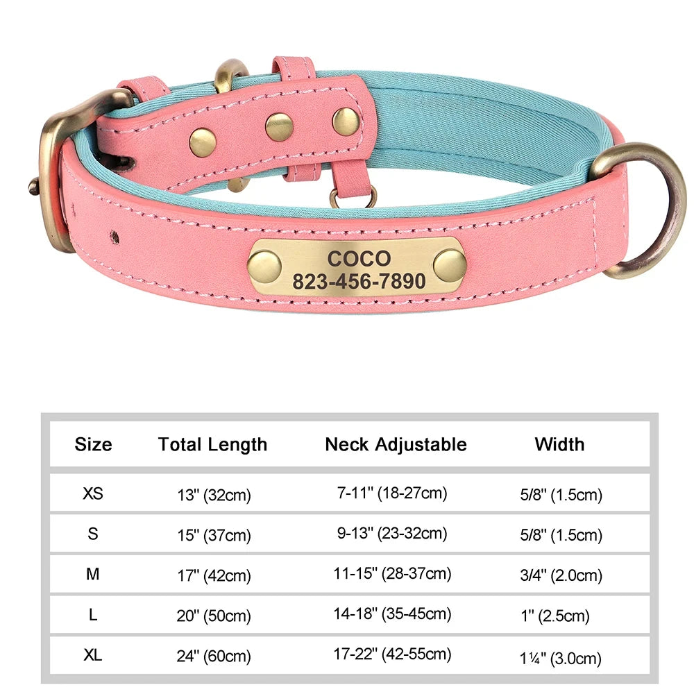 Personalized Leather ID Collar for Dogs – Free Engraving