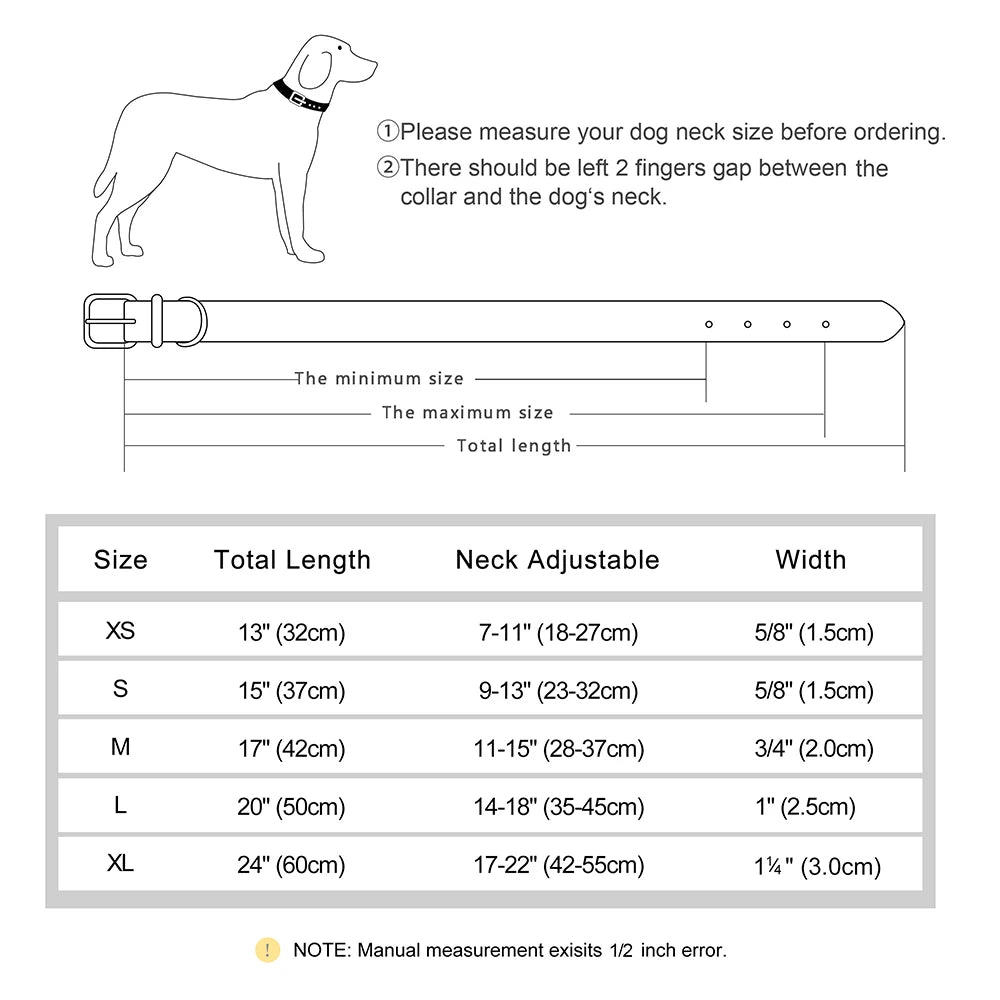 Personalized PU Leather ID Collar - product detail view