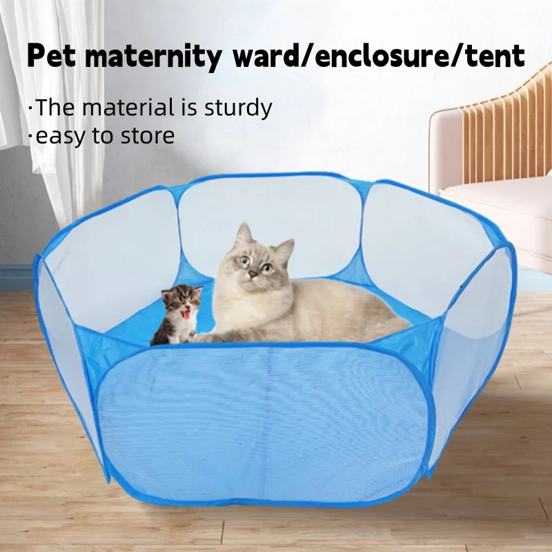 Foldable Transparent Pet Playpen - product detail view