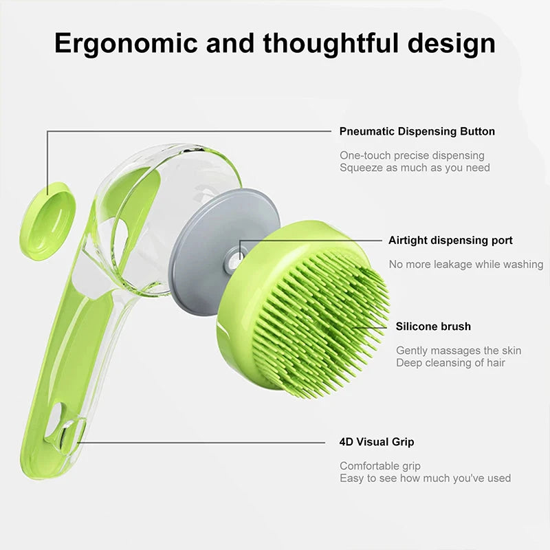 Long Handle Pet Bathing Brush - product detail view